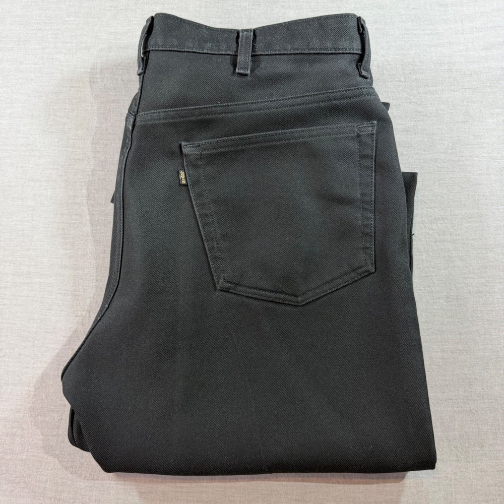 Levi's 517 Boot Cut Pants Mens 40x29 Black Excellent Sta-Prest Polyester Twill